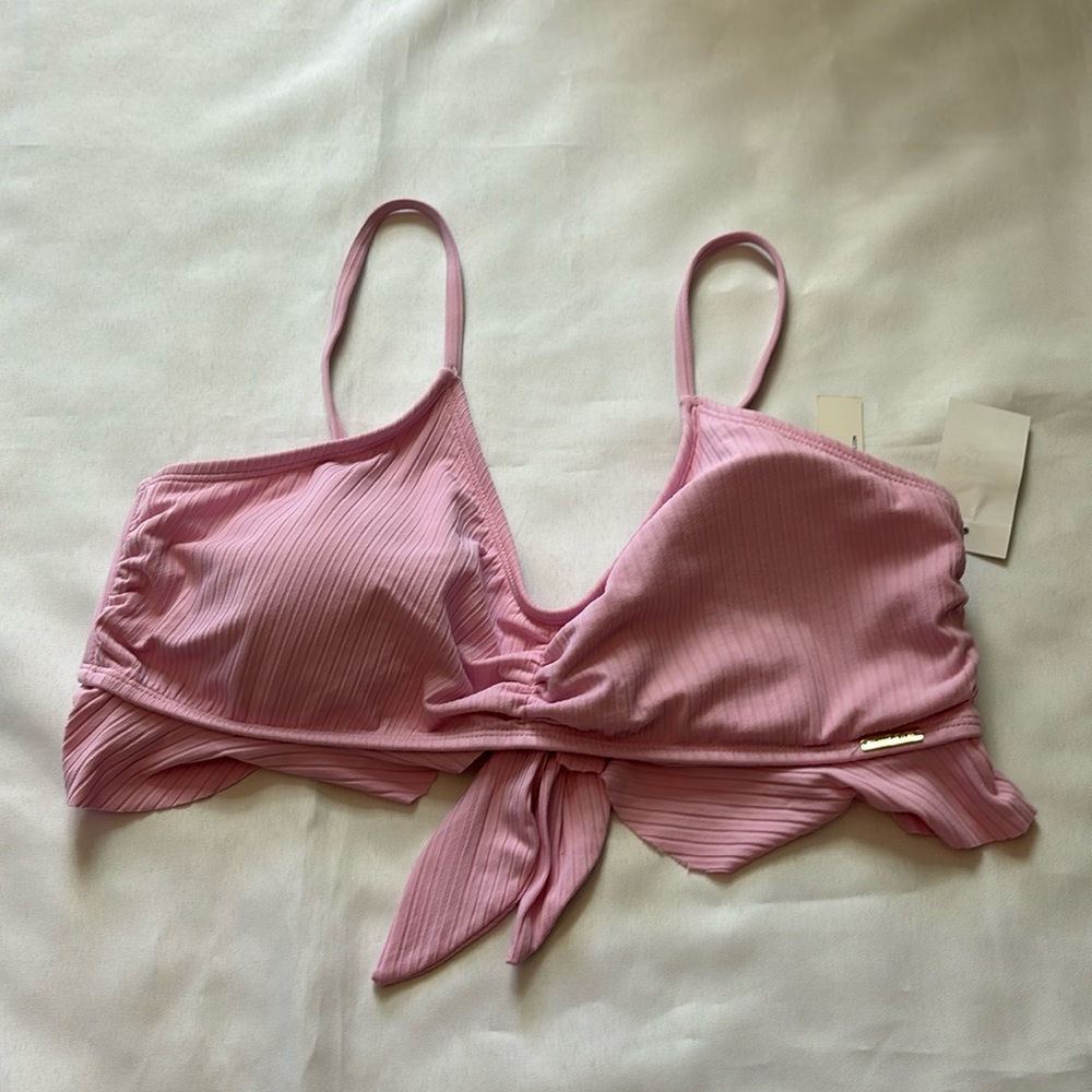 Wallflower Tie Front Top Pink Women Size Xl